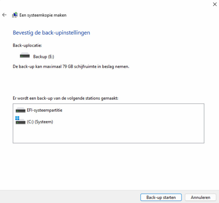 Windows 11 Herstel Backup van je PC maken op een externe schijf